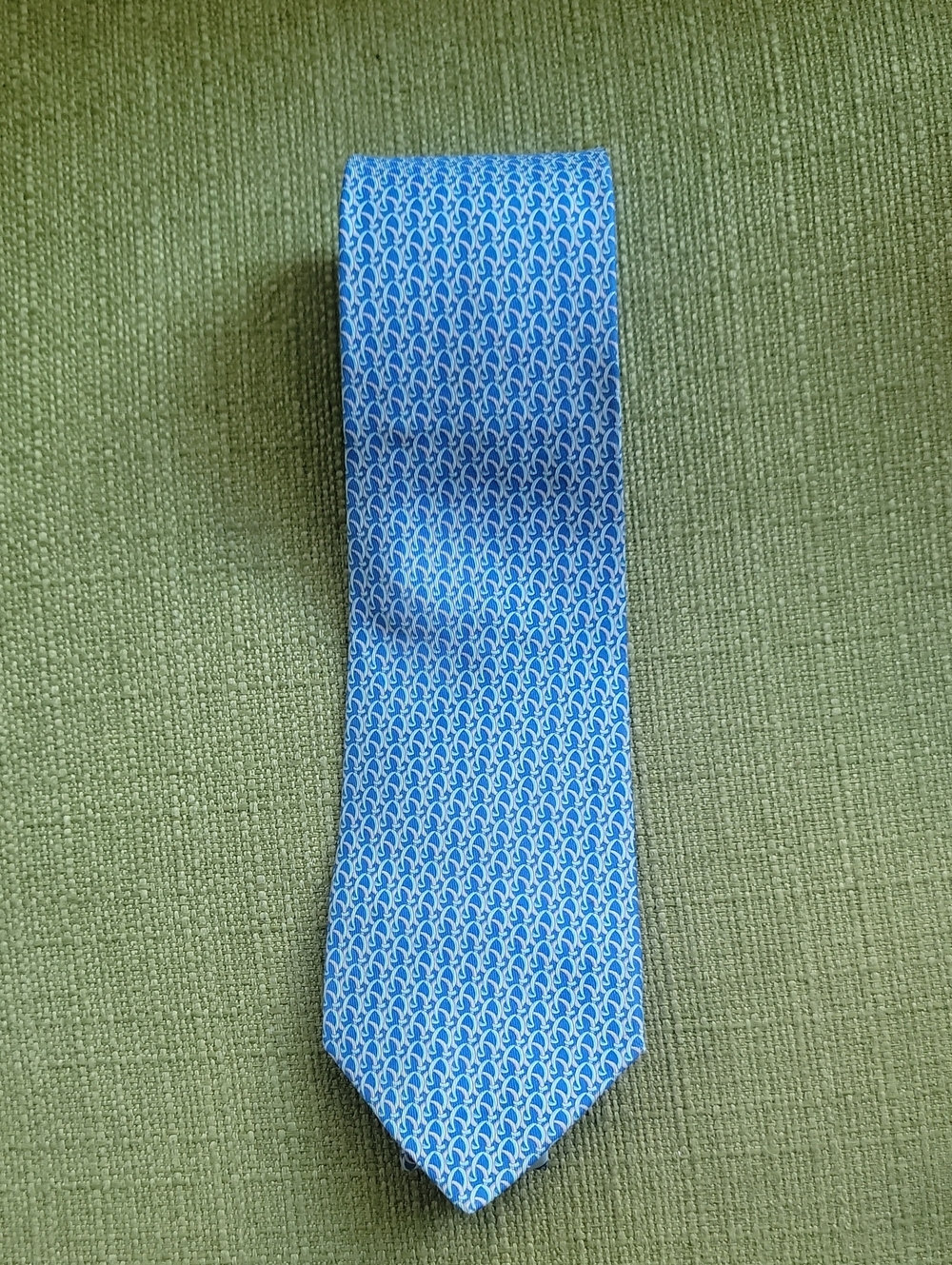 Salvatore Ferragamo Light Blue Patterned Men's Tie